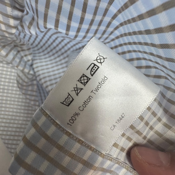 Stenstroms Sweden Classic Blue Gingham Men's Casual Shirt 15.5 Medium - Picture 10 of 13